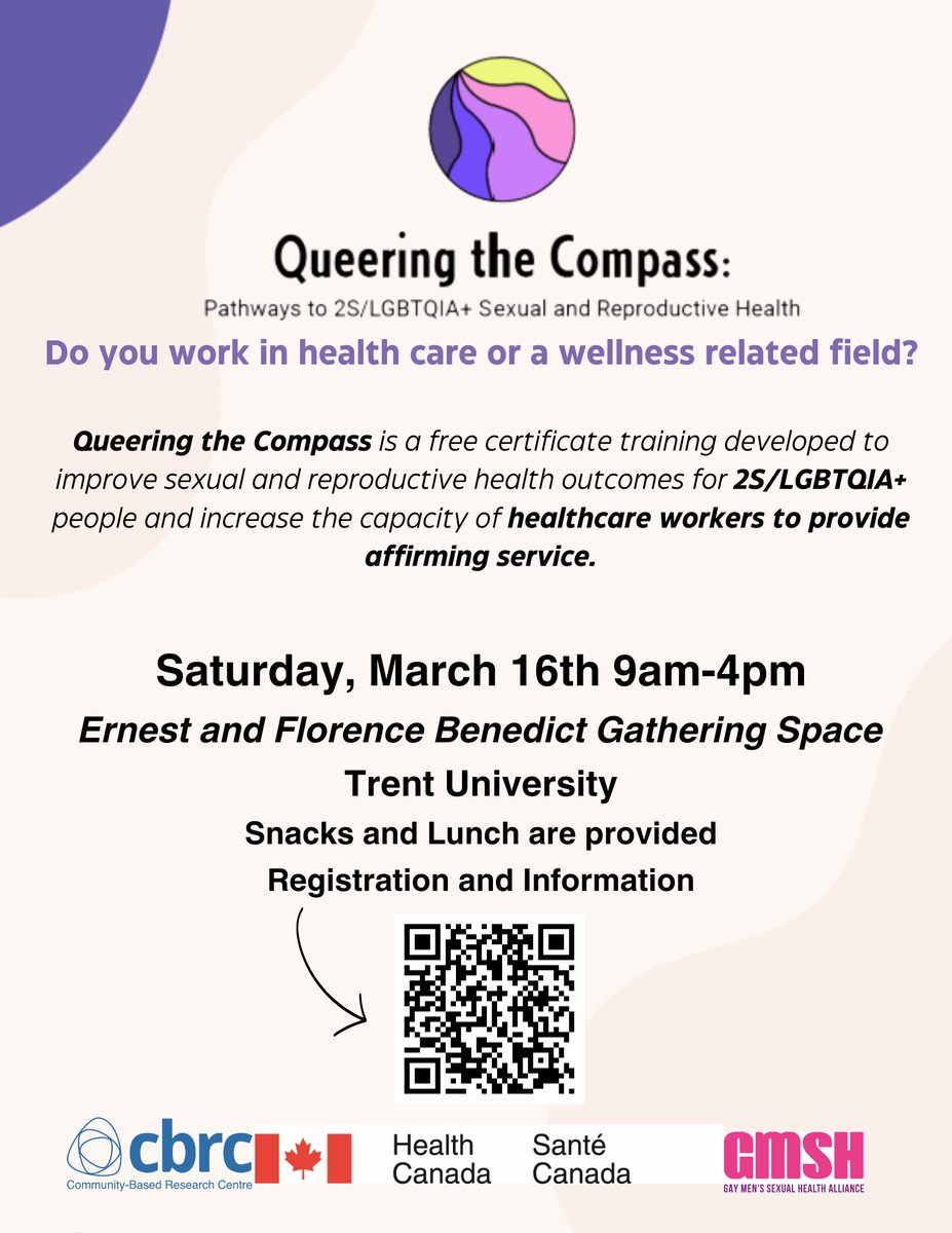 Free Training Opportunity!
Queering the Compass: Improving Pathways to 2S/LGBTQIA+ Health
Register here:
eventbrite.ca/e/849218374017…