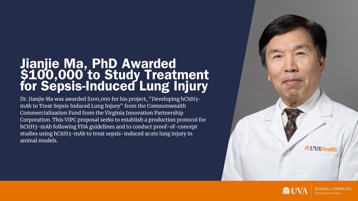 This year is off to a great start for our research teams! 🔬 We are thrilled to announce the following research grant recipients investigating topics such as vascular stenotic disease, pancreatic cancer metastasis, and acute lung injury. @lian_guo @jianjie_ @VicLaubach