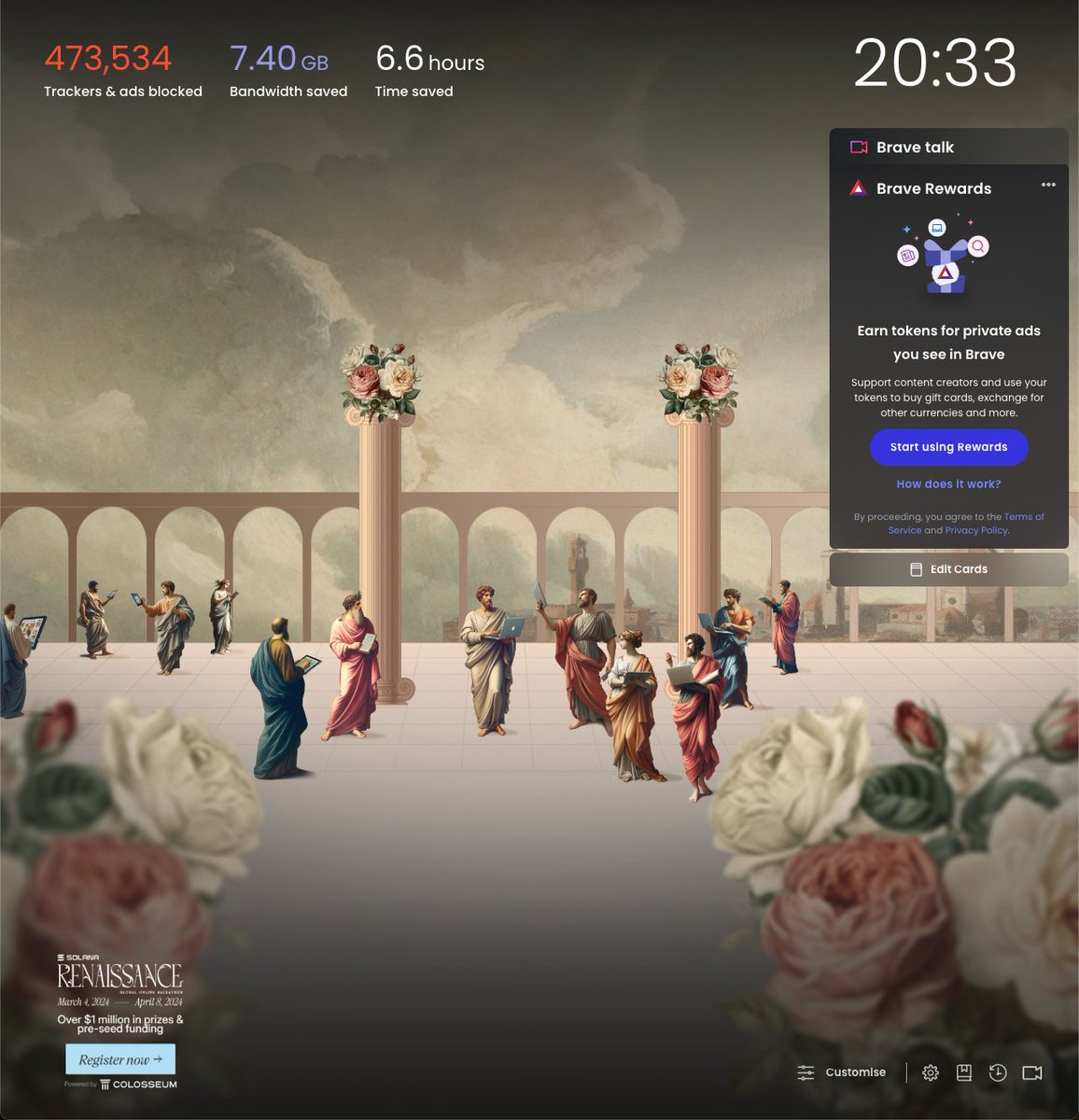 👀 Nice advert on <a href="/brave/">Brave</a> for the <a href="/solana/">Solana</a> Renaissance powered by <a href="/ColosseumOrg/">Colosseum (Old Account)</a>
