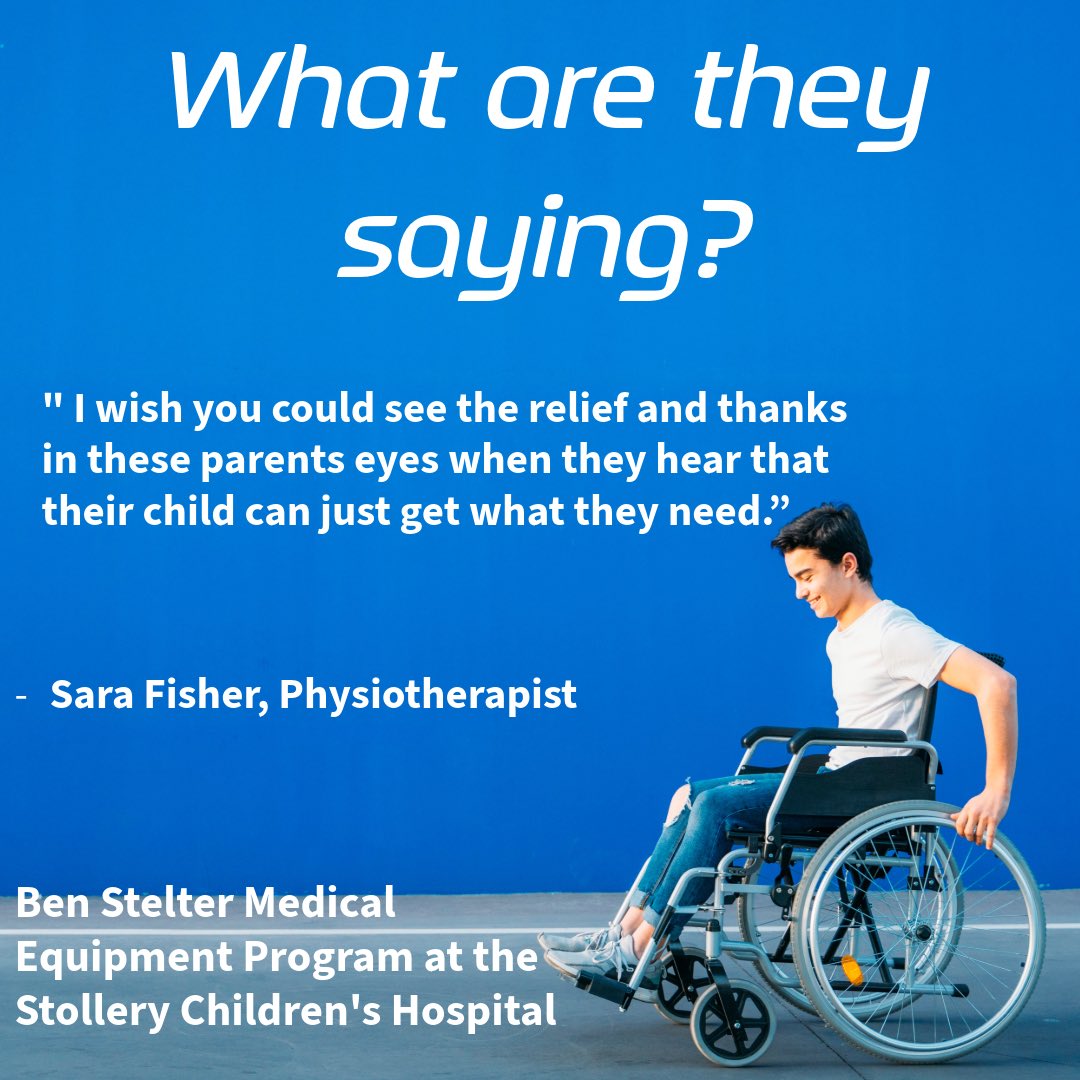 This is a quote from Sara Fisher a Physiotherapist that was able to utilize our Medical Equipment Program Click here if you would like to donate to help make a difference for a child battling cancer. benstelterfoundation.crowdchange.ca/53889/donate #yeg #alberta #childhoodcancer #yyc