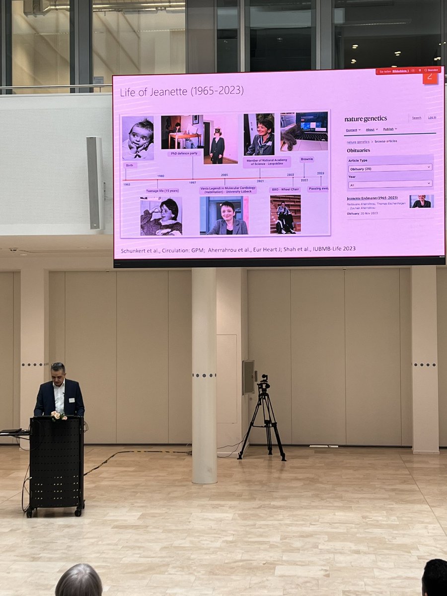 Pwiqar's tweet photo. A symposium in memory of beloved @JeanetteErdmann who is dearly missed all over the world 😢
@dzhk_germany 
@YoungDZHK 
@UCCS_HH 
@cardiogenetics https://t.co/fUBvtcGsQn