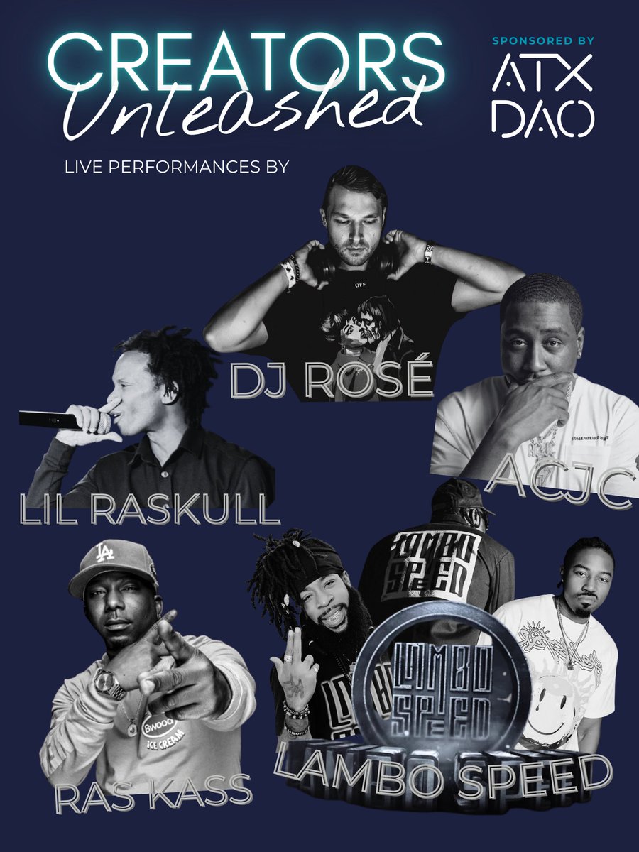 We’re less than a week away from our #CreatorsUnleashed event at @parlorroomatx ! We’re excited to announce performances by @RasKass, @lilraskull, Lambo Speed including ACJC, Rassclaat Root and @Exit30Weezy! DJ Rosé will be bringing the beats all day long!  Join us for a day…