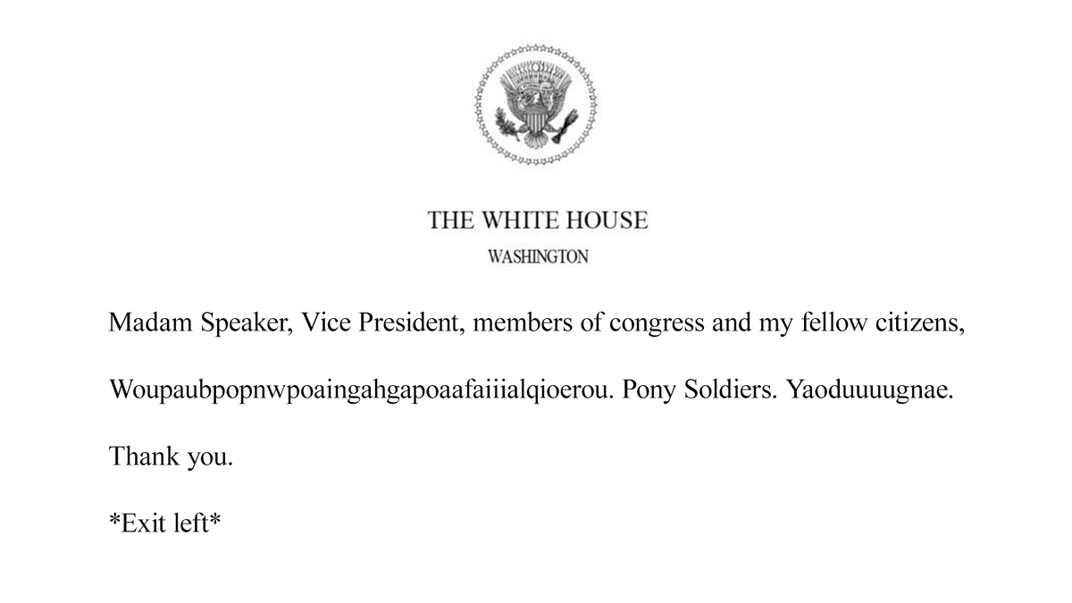 scrowder's tweet photo. BREAKING: Louder with Crowder has exclusively obtained a leaked copy of @JoeBiden State of The Union address https://t.co/keG3LQNA52