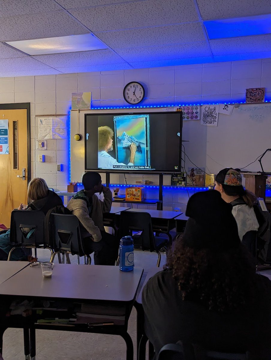 i started playing bob ross videos at the end of every school day while we're waiting for dismissal. it's our moment of zen.