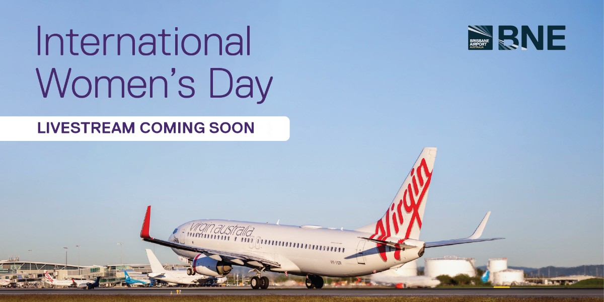 Join us from 8:45am today for our YouTube livestream to celebrate International Women's Day and go behind the scenes on an airside tour with the women working in the aviation industry at #Brisbane Airport. brnw.ch/21wHFXd #IWD2024 @VirginAustralia