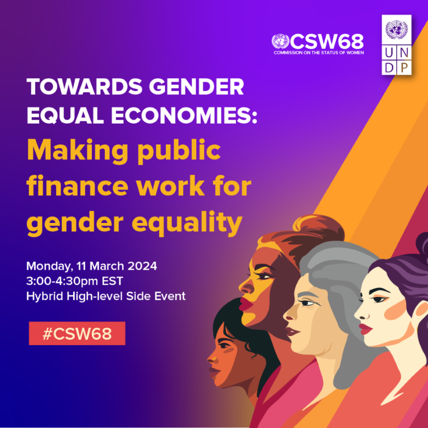 On March 11 🗓️join @ASteiner @JanjaLula @chenaimukumba & other dignitaries for @UNDP #CSW68 high-level side event on making public finance work for #GenderEquality & #GenderEqualEconomies, moderated by @nytimes journalist @kzernike 🕐 3:00-4:30pm EST 👉go.undp.org/L4Az