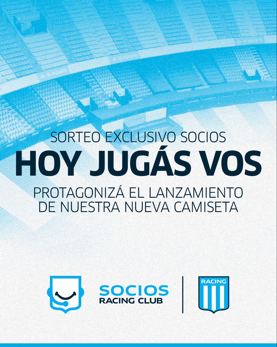 Esta vez, la presentas vos 🤩

Junto a <a href="/LocademiaRacing/">Locademia</a> sorteamos 8 cupos exclusivos para socios y socias para que puedan ser parte de una producción sin antecedentes ⏳🔙👕

¿Como participás?
✅ Indicá tu nombre y tus últimos 3 números de socio/a
✅ Cuota de marzo 2024 
✅ Estar