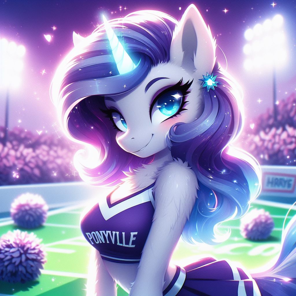 Get ready to welcome the Ponyville cheerleading squad with Rarity leading the lineup!

#GPT4 #furry #furryaiart #AIgirl #AIart #AIArtCommuity #Rarity #MLP
