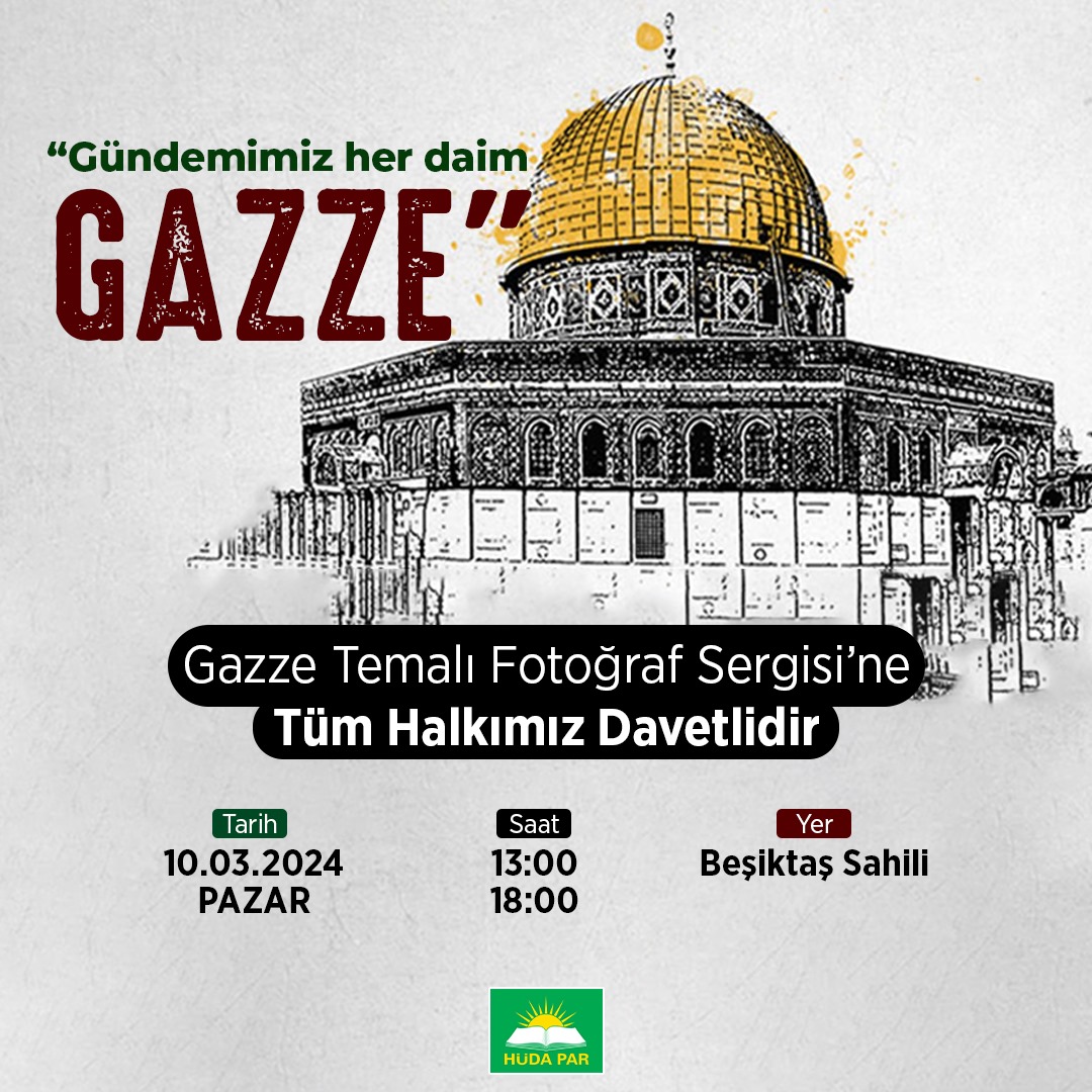 Gündemi her daim #Gazze olan kardeşlerimizi sergimize bekliyoruz.
📍Besiktaş Sahil
🕐 13.00 - 18.00