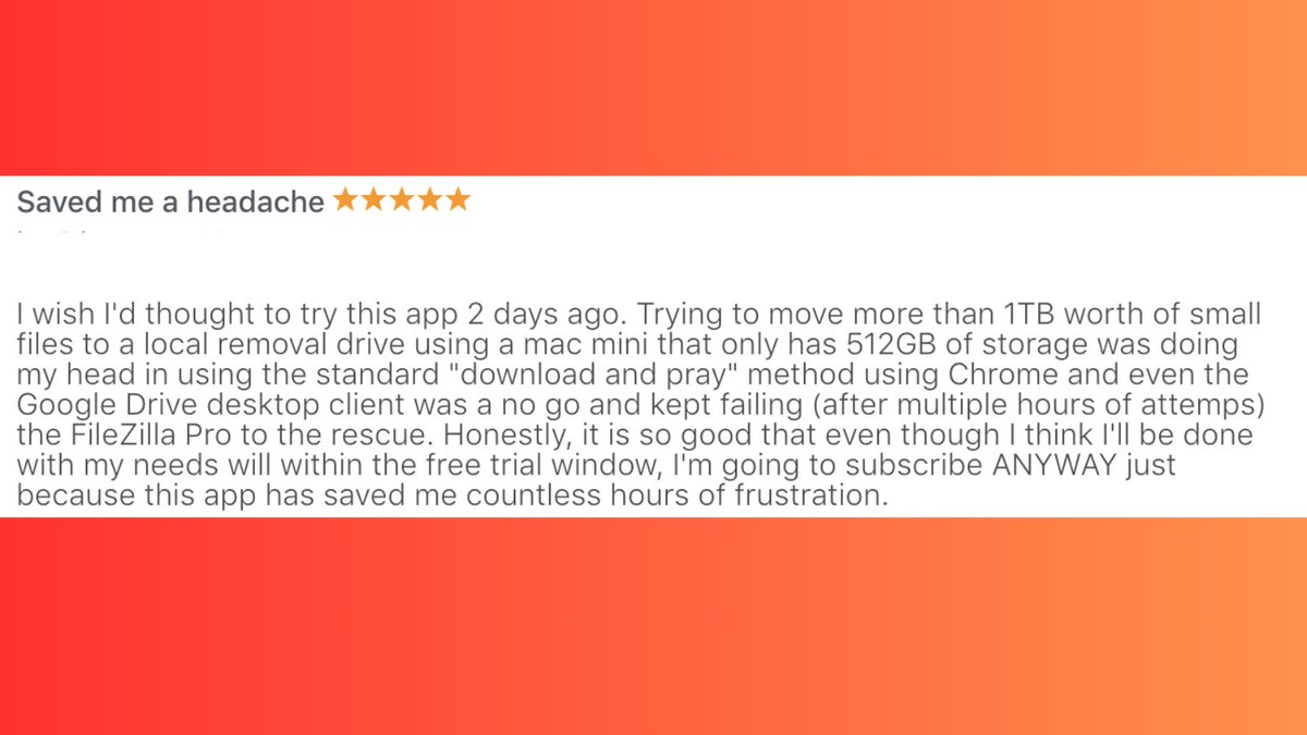 FileZilla_Pro's tweet image. 🌟 Super glad to hear that FileZilla Pro saved the day, making those massive file transfers a breeze! It&apos;s always fantastic when tech tools come to the rescue. Happy transferring! 📷#File_ZillaPro #EfficientTransfers