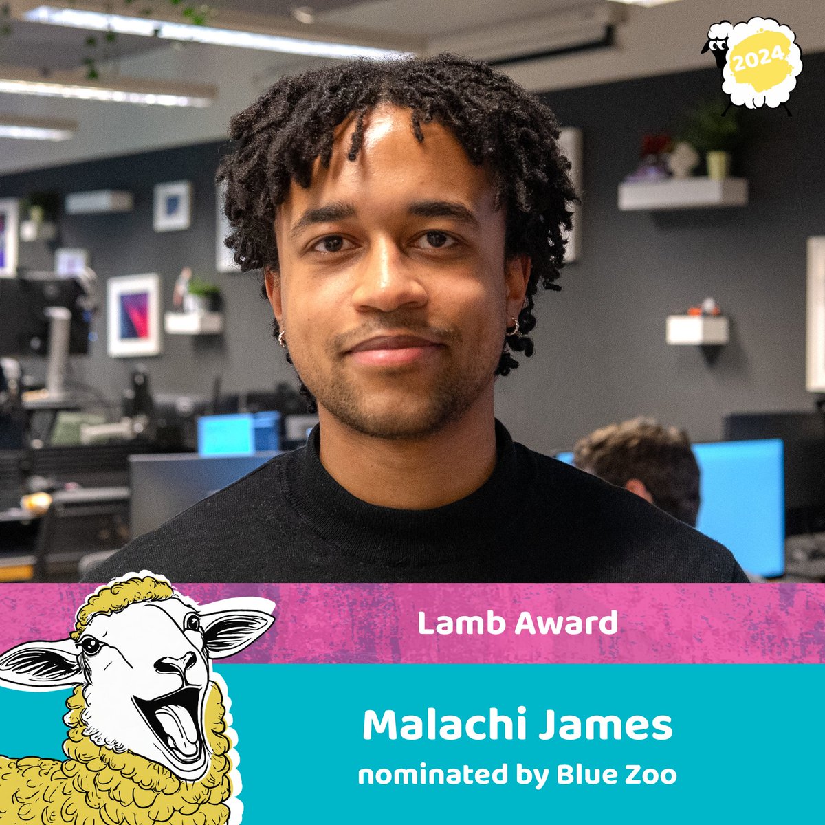 Enormous congratulations to Lamb Award winner Malachi James, nominated by Blue Zoo. #BAA24