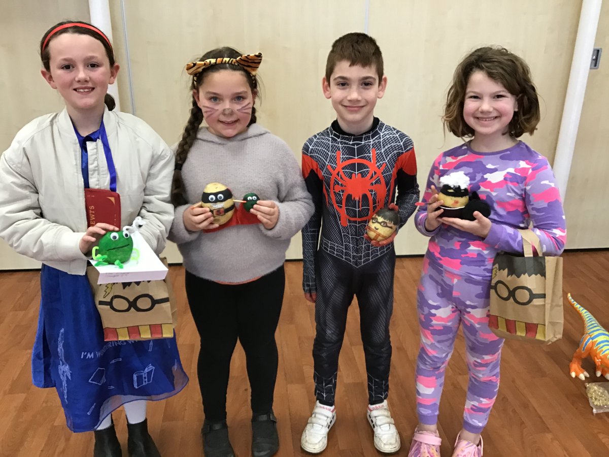 Brilliant potato book characters came to school this morning! We loved seeing them all! What creativity! Thanks for taking part! 👏🏻🥔👍🏻😀#fobs <a href="/WorldBookDayUK/">World Book Day UK 📚</a>