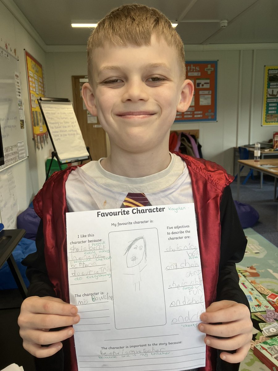 I might be a little biased but look at Kayden’s incredible, independent writing all about his favourite character ‘Mrs Bowley’ and I didn’t even have to bribe him with Dojos to write it 😂 #bestjobintheworld #nurture #bespokelearning #proud @TheRowansAP