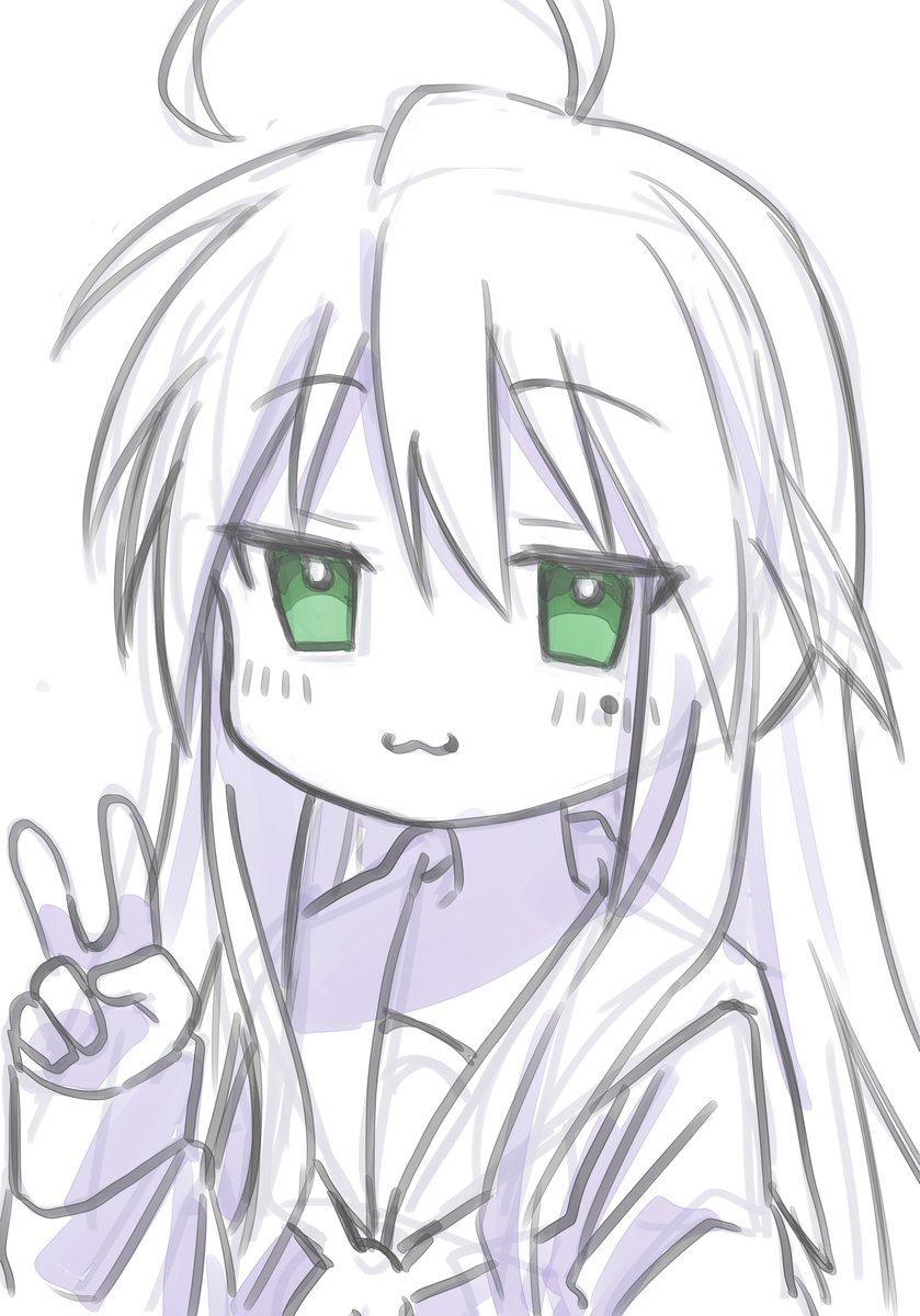 柊かがみ 「らき☆すた観ながら絵描こうとしたららき☆すた観ながららきすた描いてた 」|夜桜ゆゆ🌸㌔ネックス＠skeb受付中🎨のイラスト