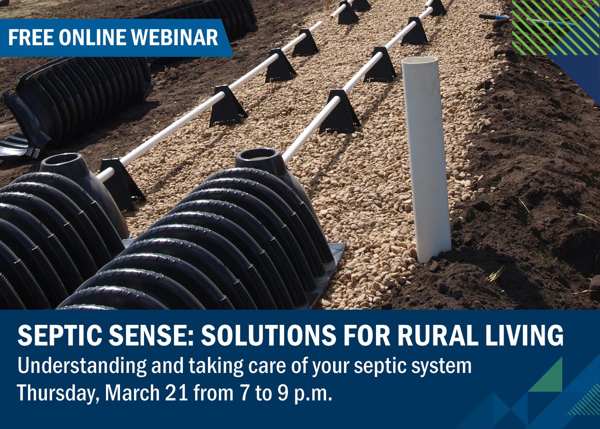 Do you have a septic system on your rural property? Join us for a free virtual workshop and learn about best practices and how to take care of your septic system. Register online at ow.ly/tOI150QJuM5  #Workshop #SepticSystem