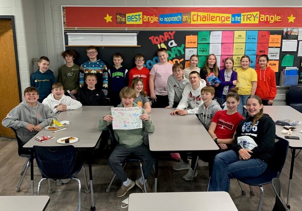 The Mathcounts students had a send-off for Noah as he heads to the State Contest in Fort Pierre.