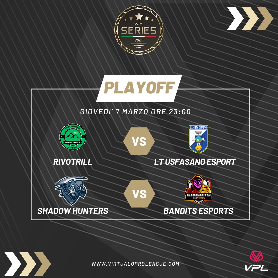 🏆VPL Series Playoff 2 ➡️Ultima opportunità per entrare nella fase 2 1⃣virtualproleague.com/portal/en/cham… 2⃣virtualproleague.com/portal/en/cham…