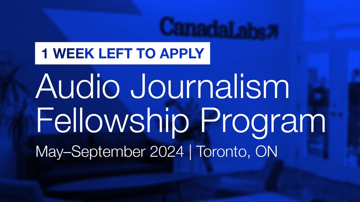 ⏰ There’s 1 WEEK LEFT to apply to our 2024 Audio Journalism Fellowship — a paid, 16-week program delivered in partnership with @jhrnews! If you’re a journalism student or audio storyteller looking for a unique and valuable experience, consider applying: canadaland.com/introducing-ca…