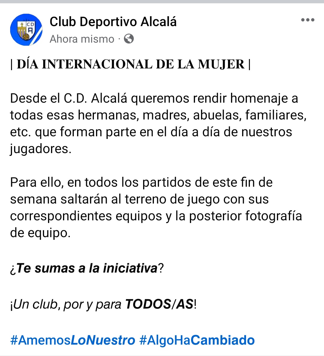 CD_Alcala's tweet photo. 𝐃Í𝐀 𝐈𝐍𝐓𝐄𝐑𝐍𝐀𝐂𝐈𝐎𝐍𝐀𝐋 𝐃𝐄 𝐋𝐀 𝐌𝐔𝐉𝐄𝐑 

¿𝙏𝙚 𝙨𝙪𝙢𝙖𝙨 𝙖 𝙡𝙖 𝙞𝙣𝙞𝙘𝙞𝙖𝙩𝙞𝙫𝙖?

¡𝘜𝘯 𝘤𝘭𝘶𝘣, 𝘱𝘰𝘳 𝘺 𝘱𝘢𝘳𝘢 𝙏𝙊𝘿𝙊𝙎/𝘼𝙎!

#Amemos𝙇𝙤𝙉𝙪𝙚𝙨𝙩𝙧𝙤 #AlgoHa𝗖𝗮𝗺𝗯𝗶𝗮𝗱𝗼 https://t.co/GLNbfa3Qz6