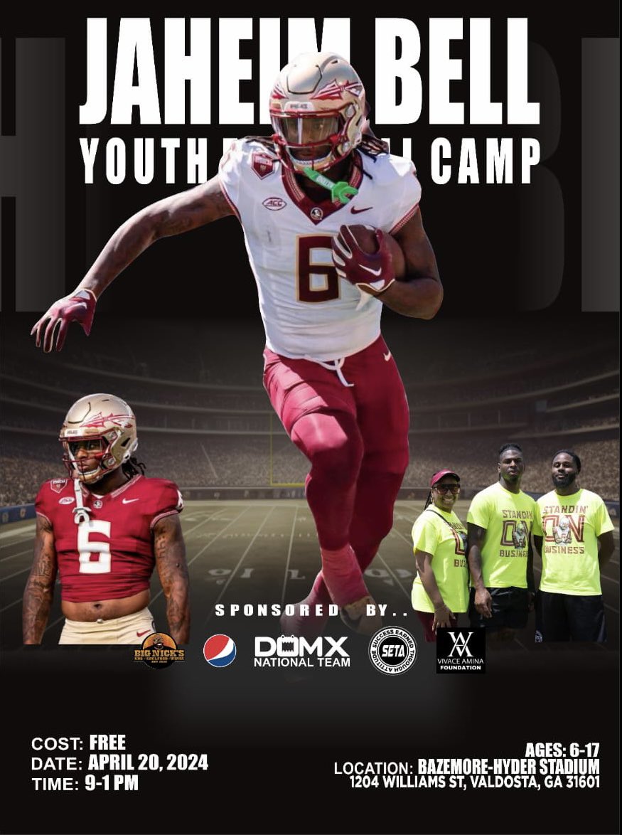 Excited to present my 3rd annual youth football camp! Sign ups will be available tomorrow. Let’s have some fun again this year! 🏈