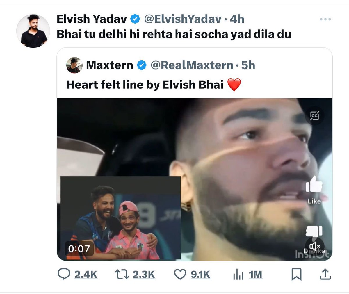 TheSharang_'s tweet photo. "Now cutter Hindu @ElvishYadav beaten a Hindu and threatened to kill him." #ShameOnElvish https://t.co/wjrw6dQnNA