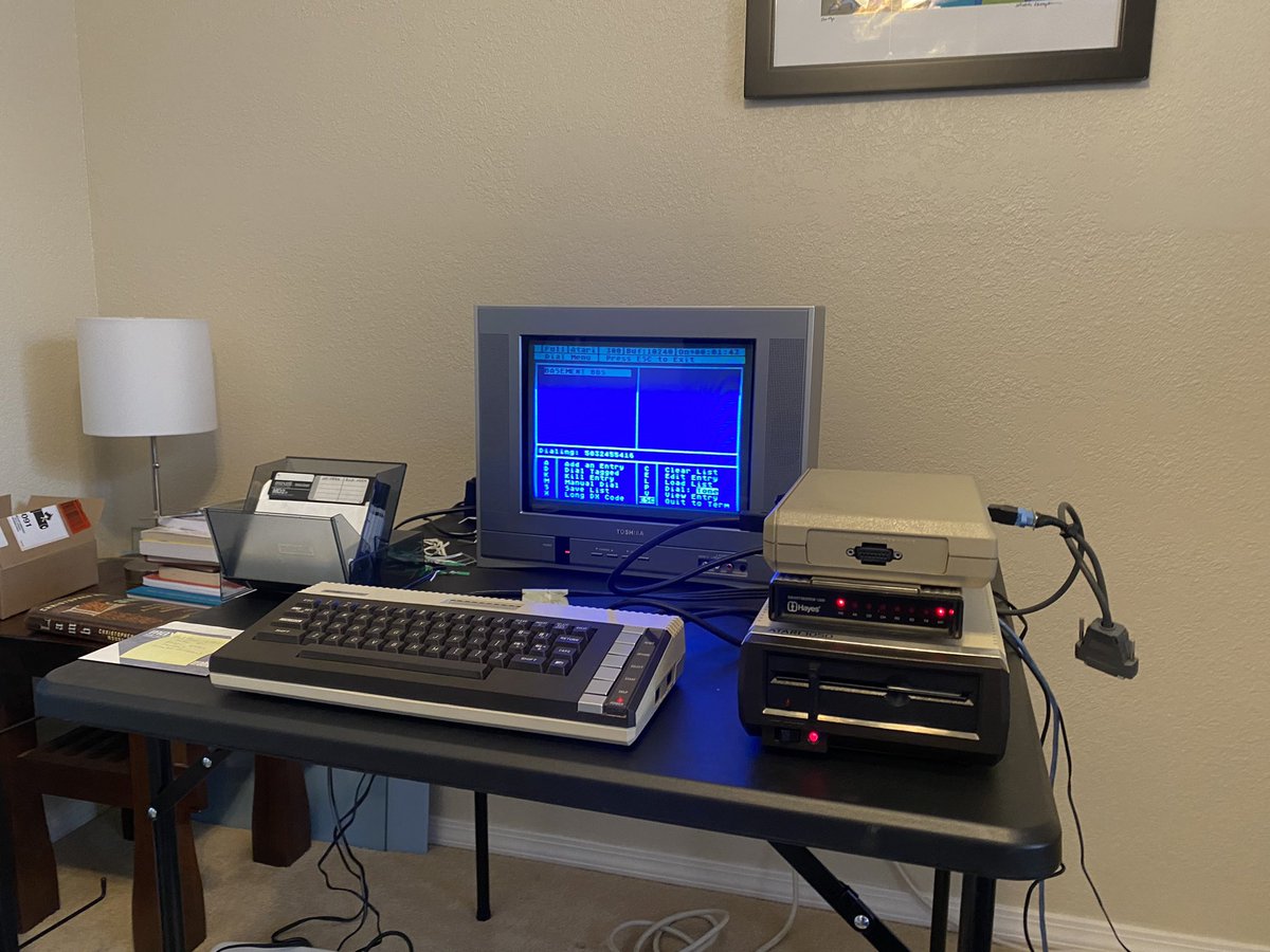 ballistikcoffee's tweet photo. #Atari #BBS Fun… Getting ready for #BaudDay over at Adam’s place during lunch 🤩🕹️☕️ @atari_bbs #gaming @Atari #modem #computing #bcb #area52 #oldskool #8bitcomputing https://t.co/FO3pDqlEzH