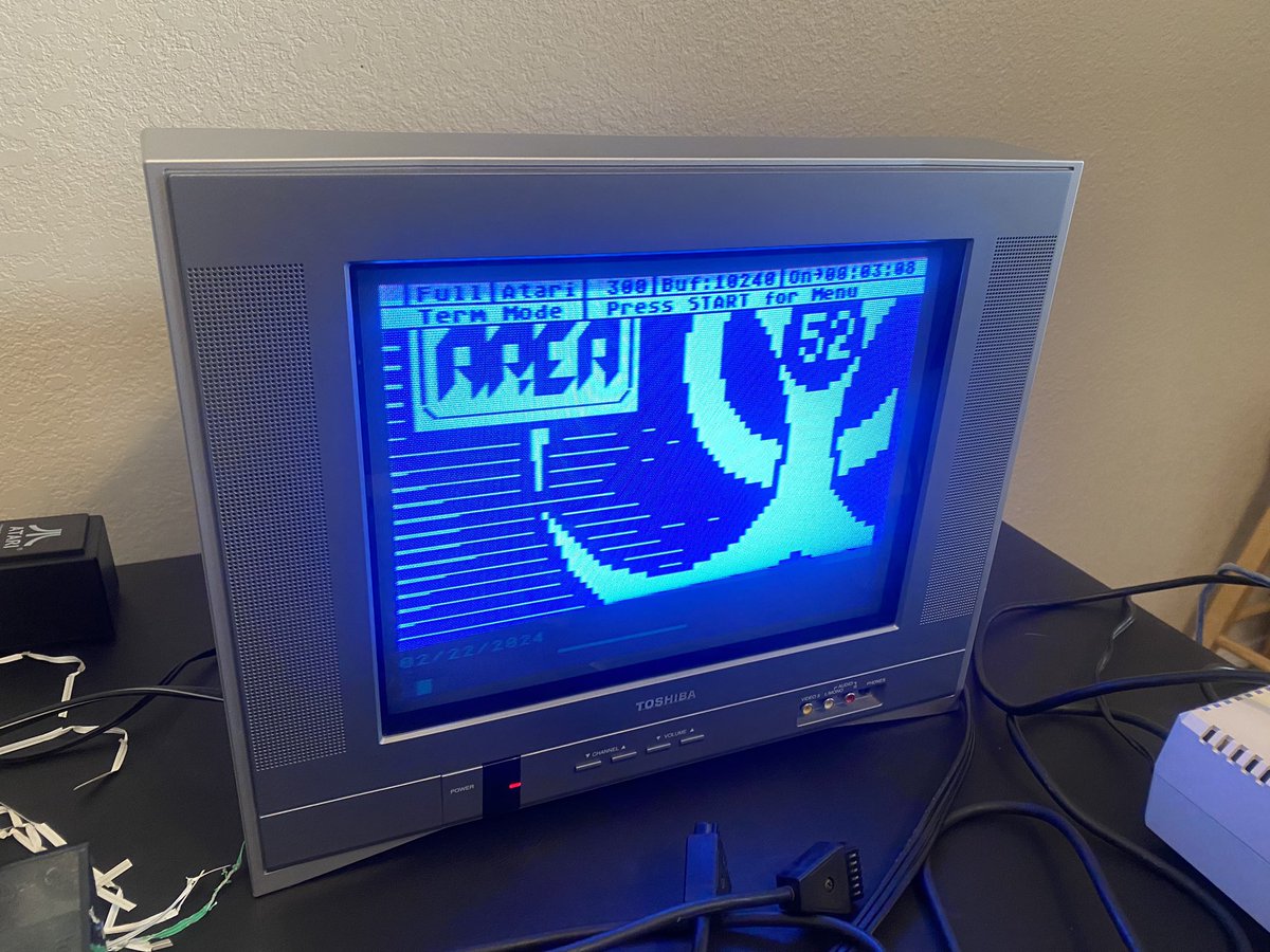 ballistikcoffee's tweet photo. #Atari #BBS Fun… Getting ready for #BaudDay over at Adam’s place during lunch 🤩🕹️☕️ @atari_bbs #gaming @Atari #modem #computing #bcb #area52 #oldskool #8bitcomputing https://t.co/FO3pDqlEzH