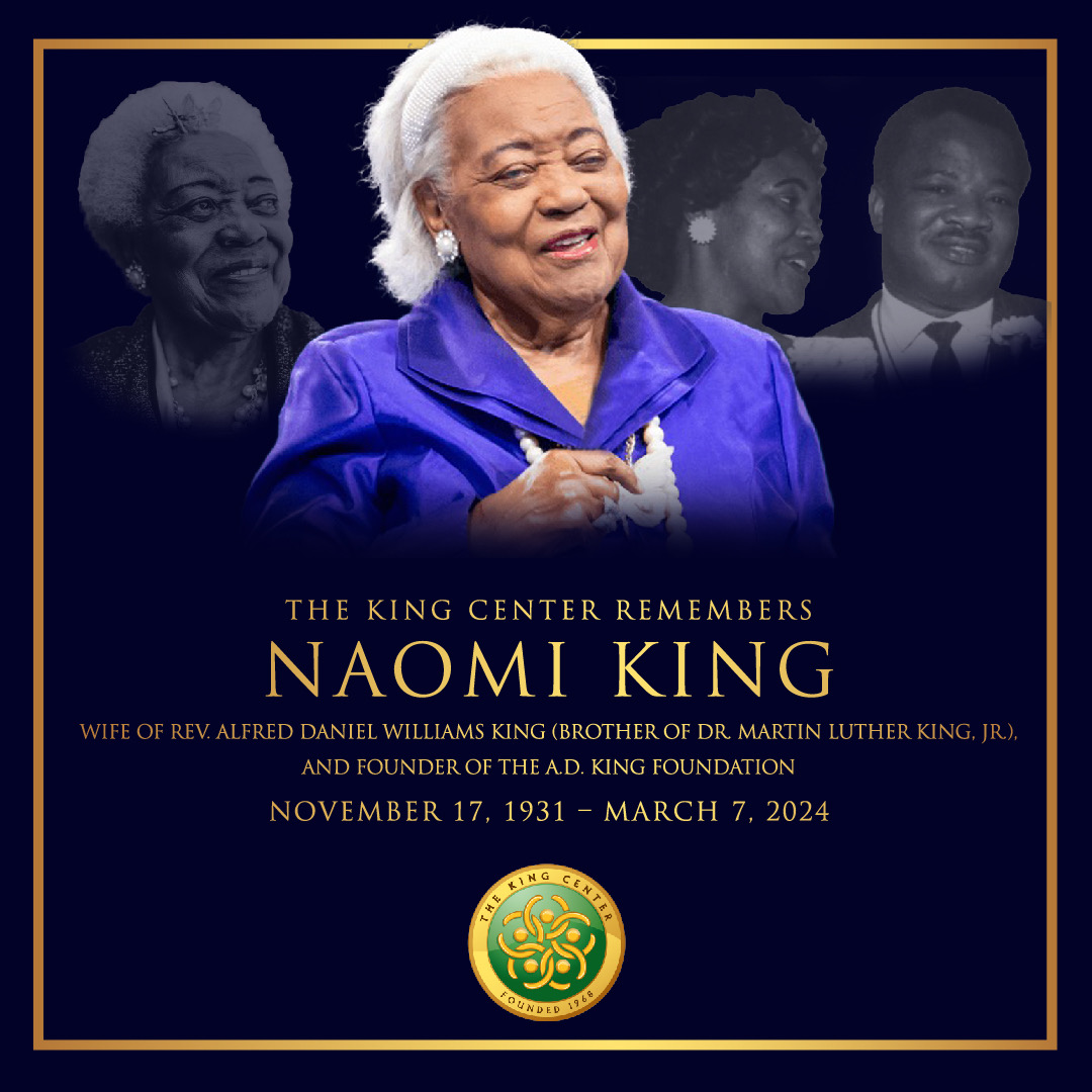 BerniceKing's tweet photo. The mourning continues…waiting for morning to come. My aunt, Naomi King, who was married to my father’s brother, Rev. A.D. Williams King, passed today. Please pray for the King family. https://t.co/BK2bRkOkyC