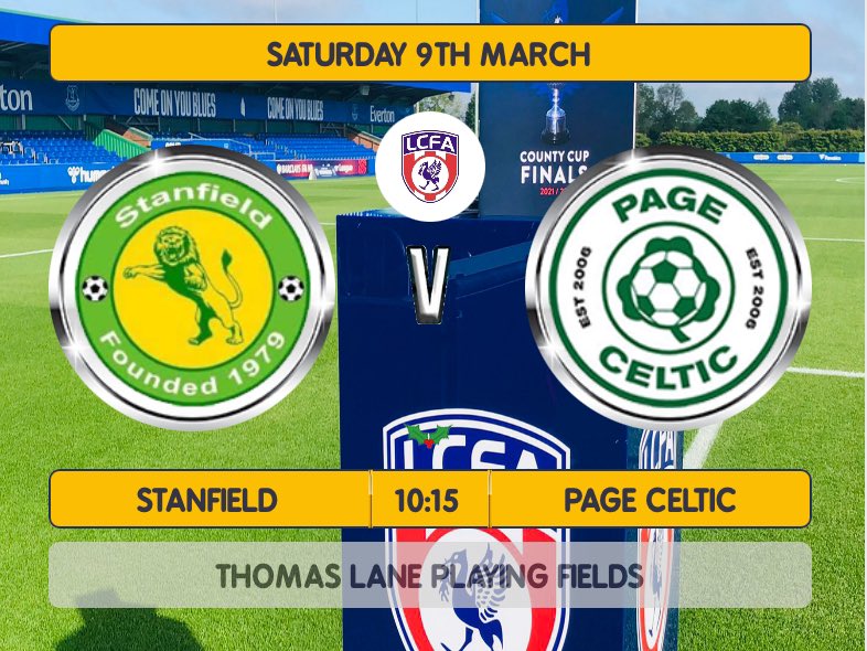This weekend we return to @Liverpool_CFA County Cup Quarter Final action as the Celts look to progress into the last 4. 🆚 - @StanfieldJFC 🏟️ - Thomas Lane Fields 📅 - Sat 9th Mar ⏰ - 10:15am KO #UpTheCelts 🟢⚫️🟢⚫️🟢⚫️🟢⚫️