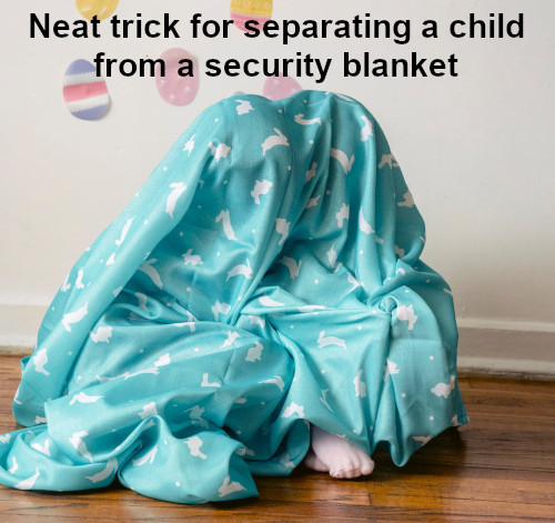Here's a neat trick for ending your child's attachment to a security blanket: freespeedreads.com/security-blank… (#blanket, #securityBlanket, #child, #children, #parenting, #childRearing, #psychology, #childPsychology, #mother, #mothering)
