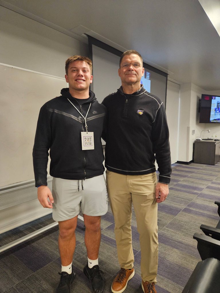 After a great conversation with <a href="/CoachMarkFarley/">Mark Farley</a> I’m excited to receive an offer to the University of Northern Iowa! <a href="/BrycePaup/">Bryce Paup</a> <a href="/CoachRVW/">Riley Van Wyhe</a>