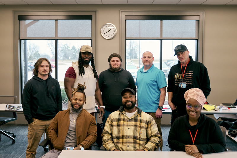 NussbaumTrans's tweet photo. We're excited to welcome these fine drivers to the #NussbaumFamily! Welcome to (back row, L-R) Dillon, Kerry, Duston, Ryan, Brad, (front row) Dmitri, Larry, and Ebony! Let's make them feel at home. 

#DriverOrientation #DriveNussbaum https://t.co/enTvDGVuC2