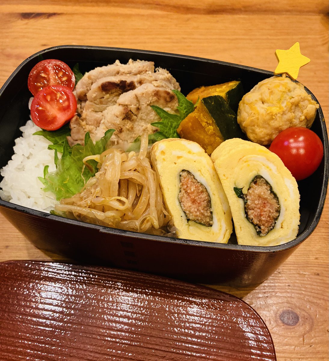 おはようございます☀
今日のお弁当です🍱

＃お弁当　＃お弁当記録
＃お弁当作り　＃旦那弁当
＃お弁当作り楽しもう部