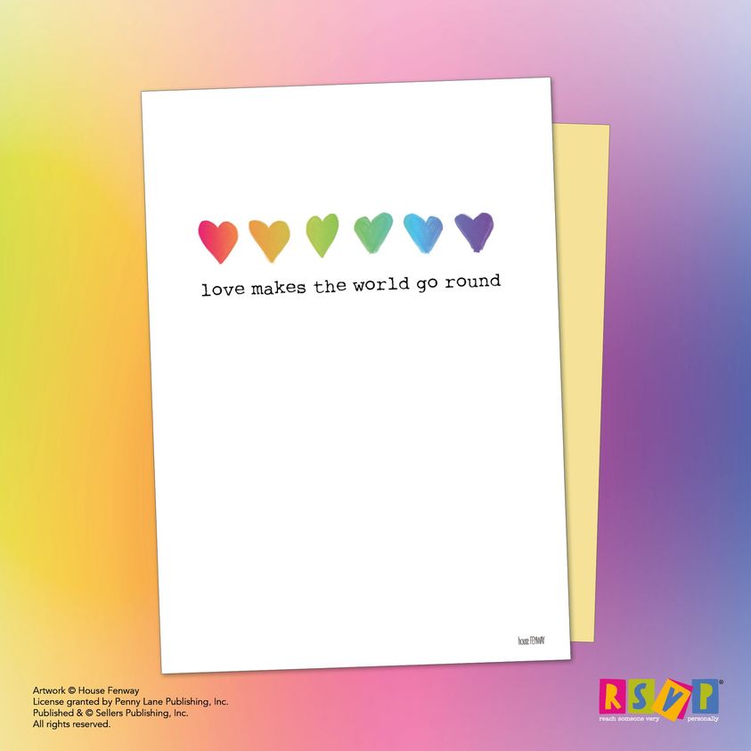 Love makes the world go round, so here's to celebrating love of every kind! Artwork © House Fenway #greetingcards #stationery #sellerspublishing #rsvp #paperlove #cards #celebrate #love