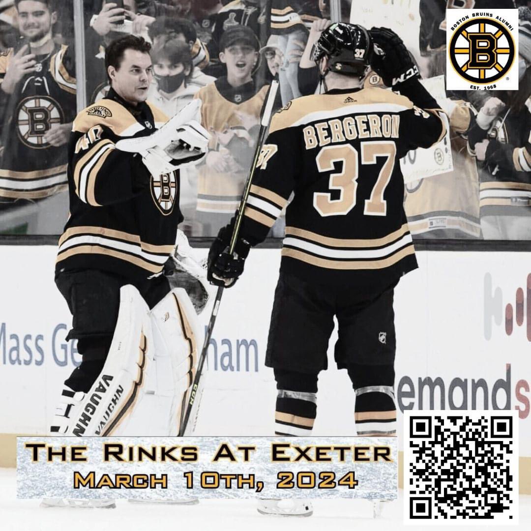 NHLBruinsAlumni's tweet photo. Patrice Bergeron, Tuukka Rask and Adam McQuaid will bolster the Bruins Alumni lineup this weekend for a 2:00 game at the Rinks in Exeter (NH). 

Ticket info can be found here: https://t.co/6qPPIxleZT https://t.co/TgBa7eR5s9