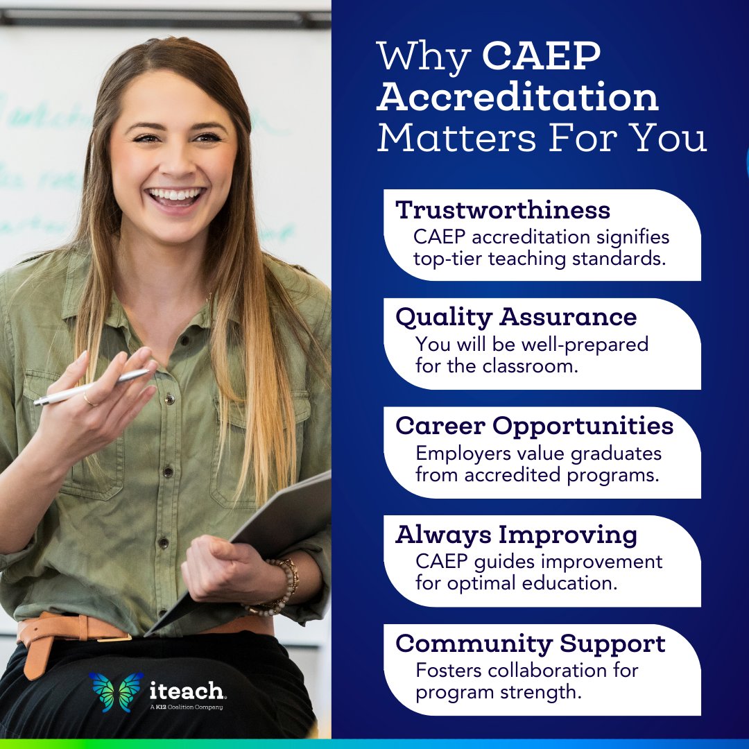 iteach is the only non-college @caepupdates accredited Educator Prepration Program. To learn why that is important to you, check out our latest blog below! 📚: iteach.net/blog/what-is-c… #iteach #iteachus #CAEP #AltCert #AlternativeCertification #Teacher #TeacherLife