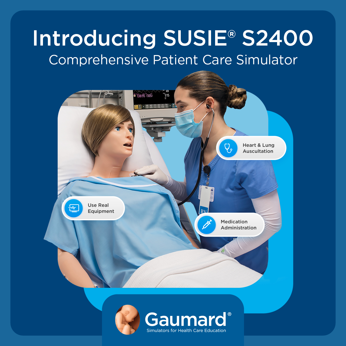GaumardInFocus's tweet photo. Introducing SUSIE S2400 –🩺 With lifelike features and UNI 3 software, SUSIE revolutionizes hands-on training in nursing, allied health, and medical skills. Elevate your healthcare training program with SUSIE S2400. Available worldwide! Learn more: https://t.co/xq3CmRYIRe https://t.co/C9n7jQ8d8S