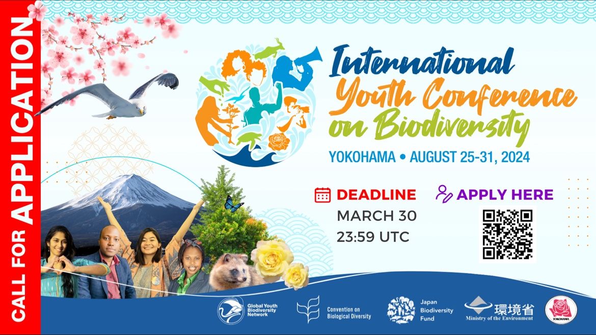 Apply now for the International Youth Conference on Biodiversity 2024 in Japan. Connect, develop projects, and access funding. Apply by March 30! Link shorturl.at/amT58 #YouthLeaders #Biodiversity #Yokohama2024