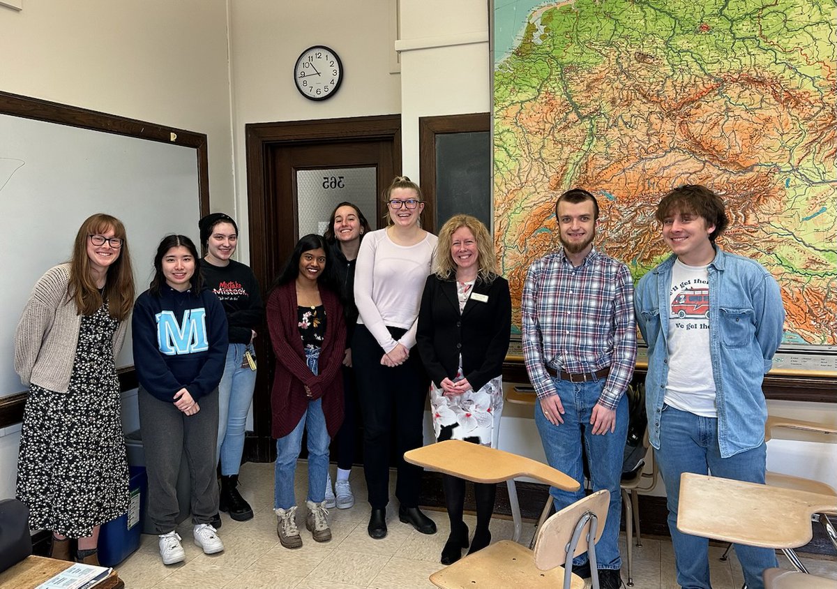 UMaine students taking Professor Ryan LaRochelle's upper-level leadership course called LDR 300: Advanced Leadership Theory and Practice discussed some of the practical aspects of leadership with Penquis' President and CEO Kara Hay.