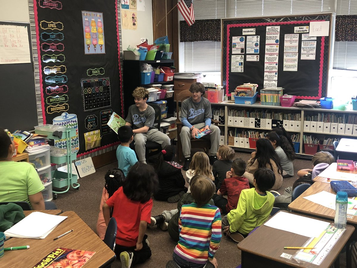 Our guys had a great time at Mockingbird Elementary this afternoon.  We got into some PreK-2 classrooms and were guest readers for Read Across America Week.  What a great experience for our players! 
<a href="/RalstonSchools/">Ralston Schools</a>