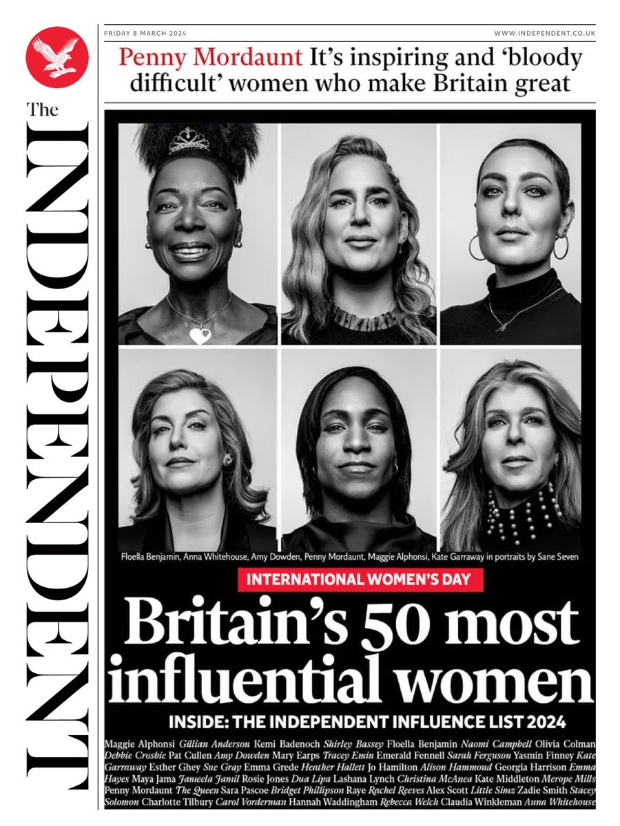 INDEPENDENT: Britain’s 50 most influential women #TomorrowsPapersToday