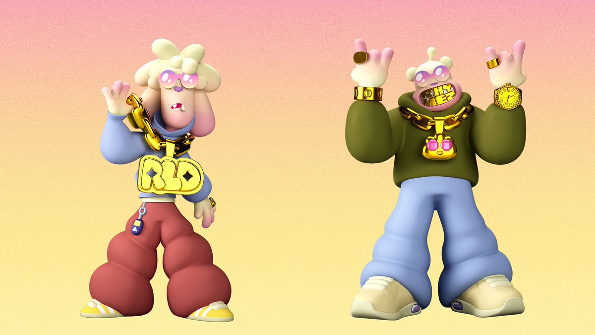 Belgian artist Rhymelikedimez brings his laid-back, pastel sunset + clouds vibe to Superplastic's animated hip hop duo. The brand-new Ghost Kidz vinyl art toys of Filth-E and Lil' ILL are bold, brash and definitely bring the bling. vinylpulse.com/2024/03/ghost-…