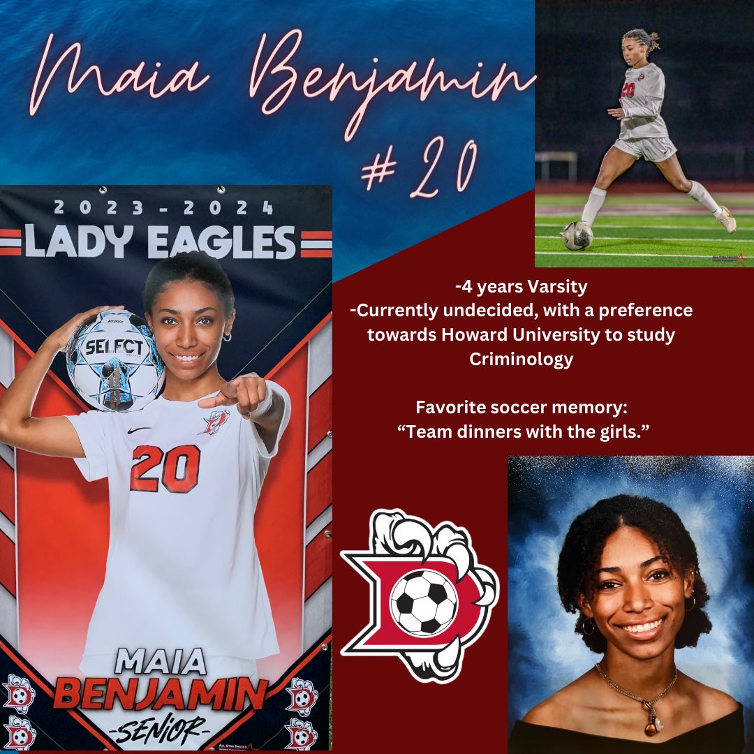 Our 5th and final Senior that we are honoring  for the class of 2024 is Maia Benjamin! 🦅

<a href="/DawsonHighSchl/">Dawson Eagles</a> <a href="/50_50Pod/">The 50/50 Podcast ⚽️🎙</a> @LethalSoccer <a href="/tascosoccer/">TASCO</a>