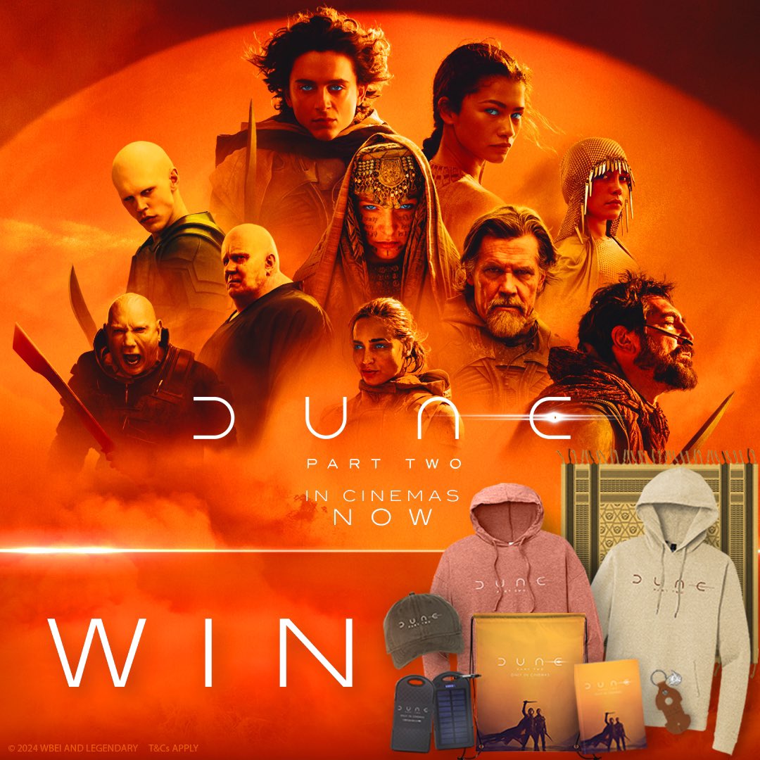 To celebrate the release of #DunePartTwo which is in cinemas now, we have this #prize bundle to #giveaway.  Just follow and retweet to enter this #competition  Good luck everyone