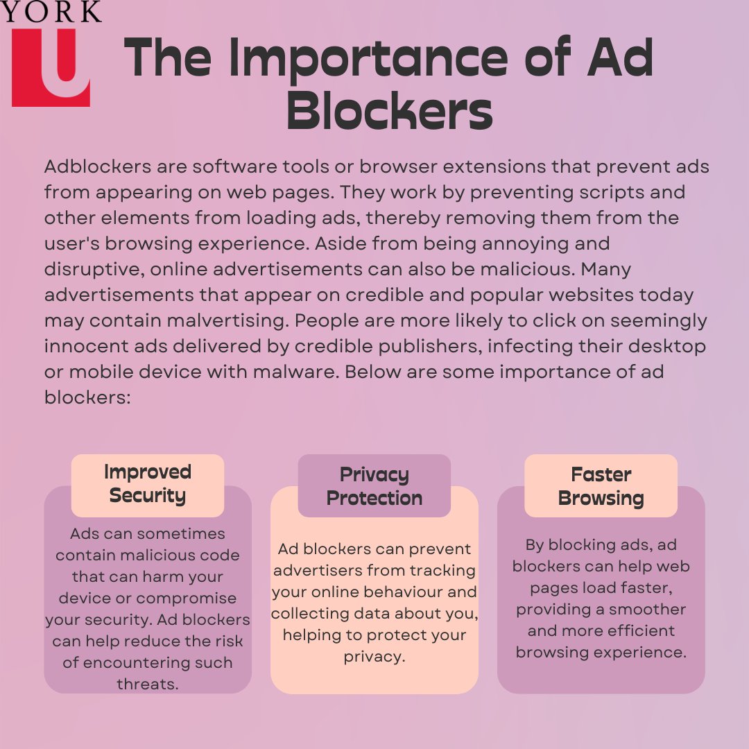 YorkU_Infosec's tweet image. #adblocker #privacy #becybersmart