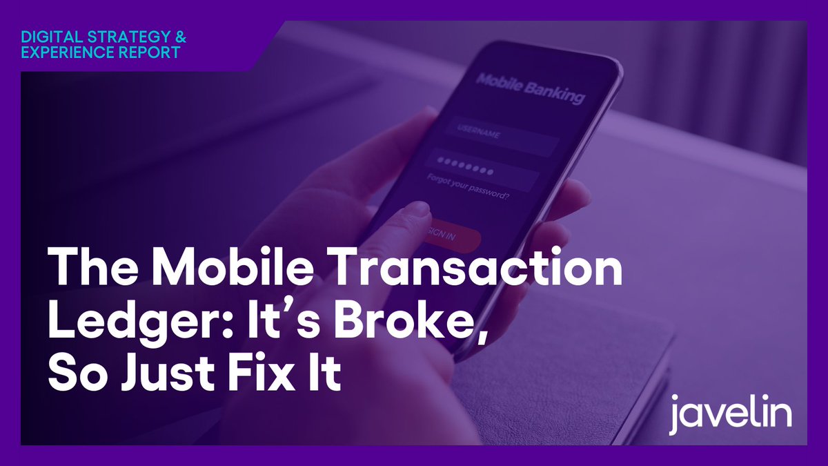 Javelin’s review of checking account ledgers in leading mobile banking apps illustrates widespread flaws that inhibit skimming of transactions, slow readability, miss opportunities to deepen engagement, and more.

javelinstrategy.com/research/mobil…