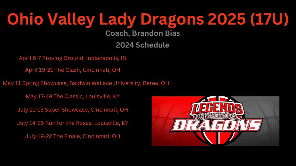 Excited to announce the roster and schedule for this talented team!! College coaches should make their plans now to see this team in person!! 🏀🔥@RioCoachBias @lady_dragons