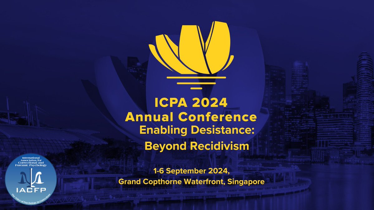 The deadline for submitting paper abstracts to the ICPA 2024 annual conference in Singapore is March 23! This year's conference seeks perspectives from corrections-involved professionals on the theme of desistance. Find out more here: bit.ly/4bUTXpD