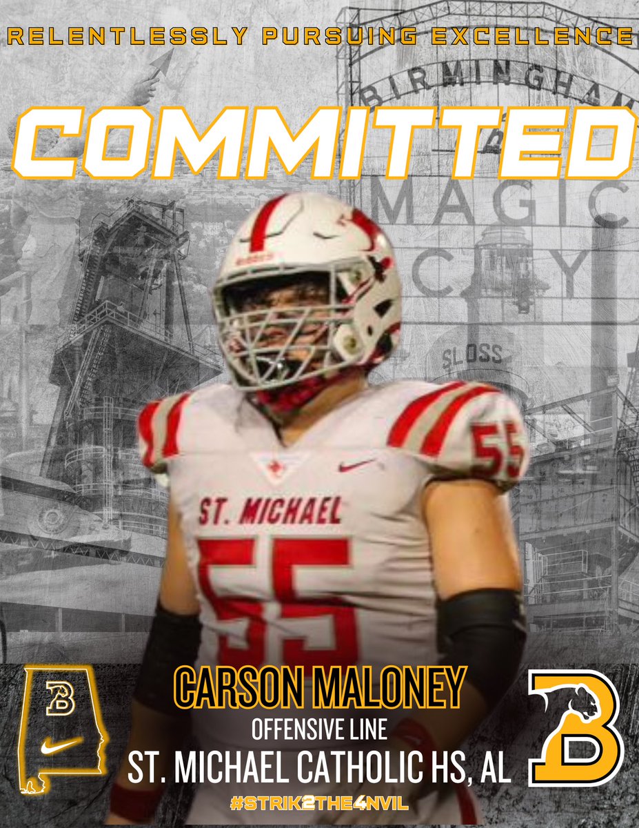 BSC Football (@bscfootball) on Twitter photo BIG in-state get for the Panther OL, keeping it in the FAMILY, welcome <a href="/CarsonwMaloney/">Carson Maloney</a>
#Strik2the4nvil | #Excellence BIG in-state get for the Panther OL, keeping it in the FAMILY, welcome <a href="/CarsonwMaloney/">Carson Maloney</a>
#Strik2the4nvil | #Excellence