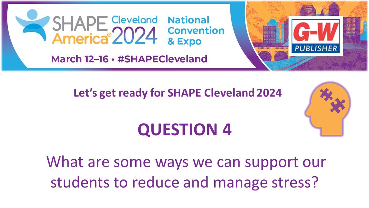 Here is our final 'warm-up' #slowchat #healthed question before #SHAPECleveland
Thanks to all who have participated in the #SHAPECountdown series. See you soon!